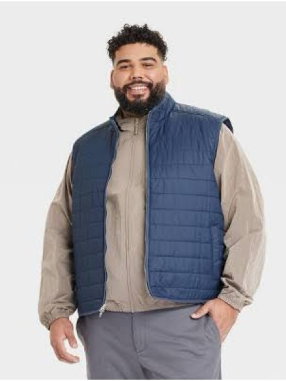 Men's Quilted Navy Vest - Lightweight Layering